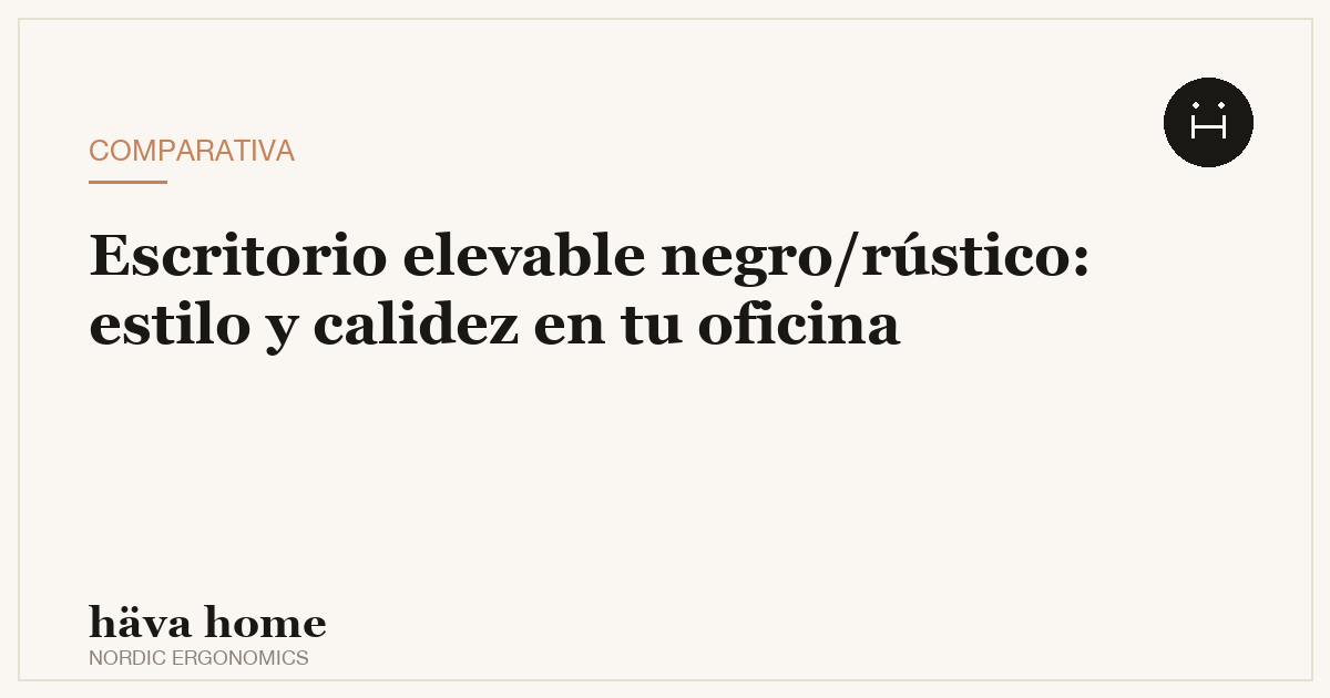 Escritorio elevable de madera rústica en negro: estilo y calidez en tu oficina