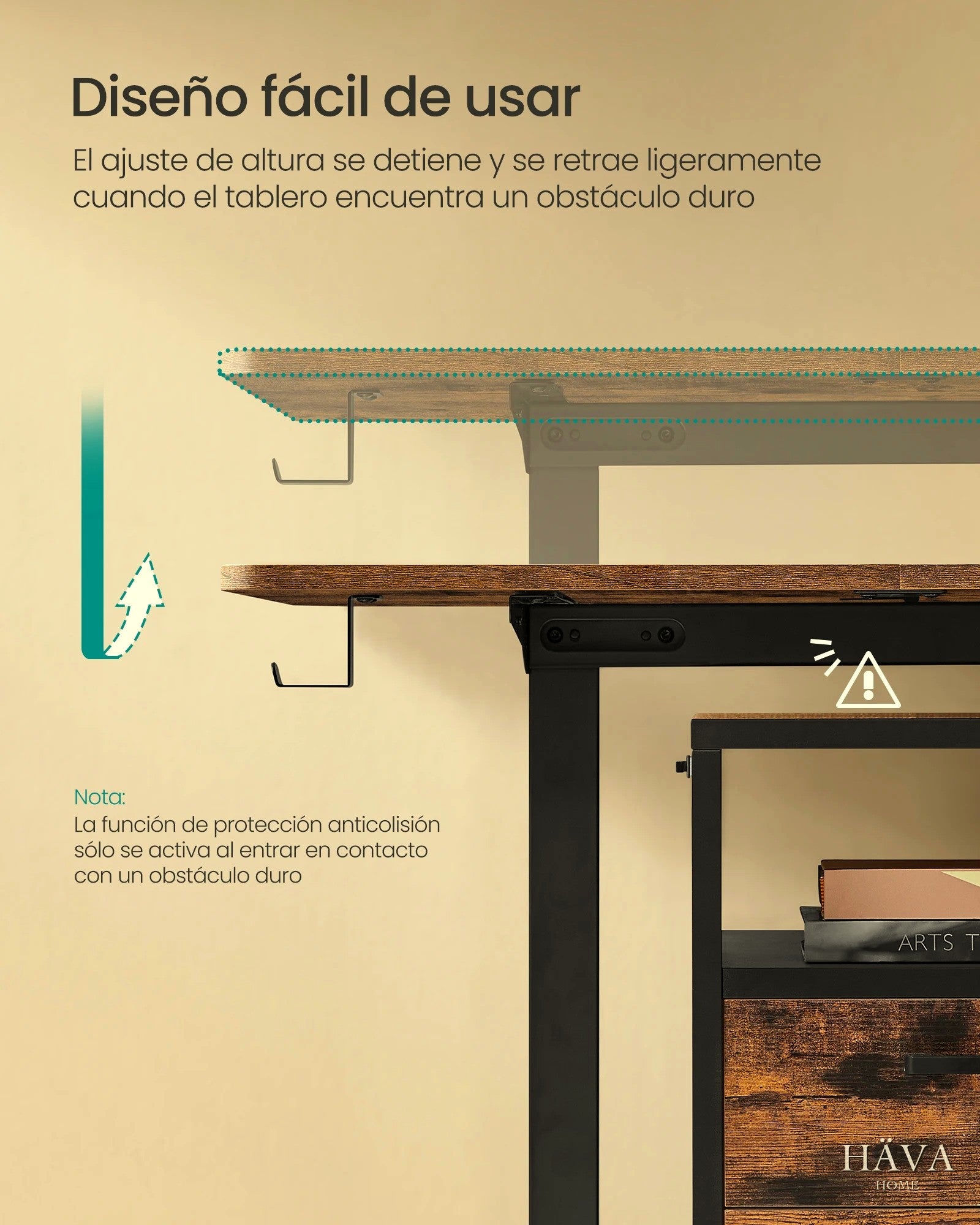 Sistema anticolisión del escritorio elevable Häva Desk